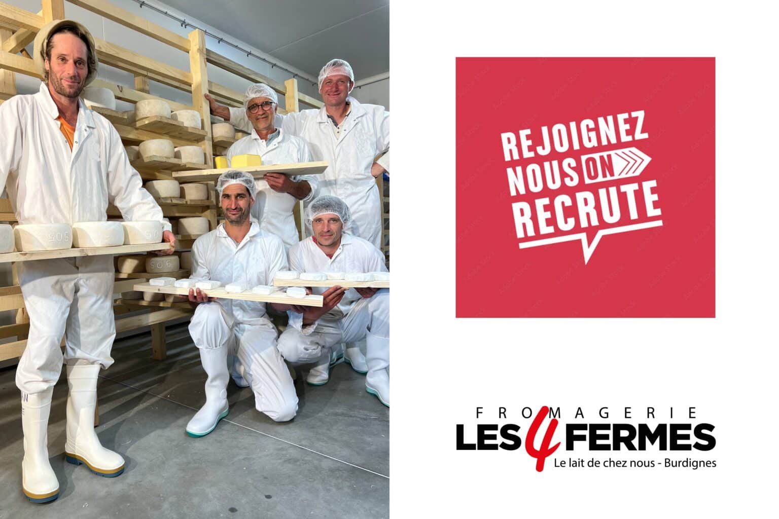 On recrute à la fromagerie les 4 fermes