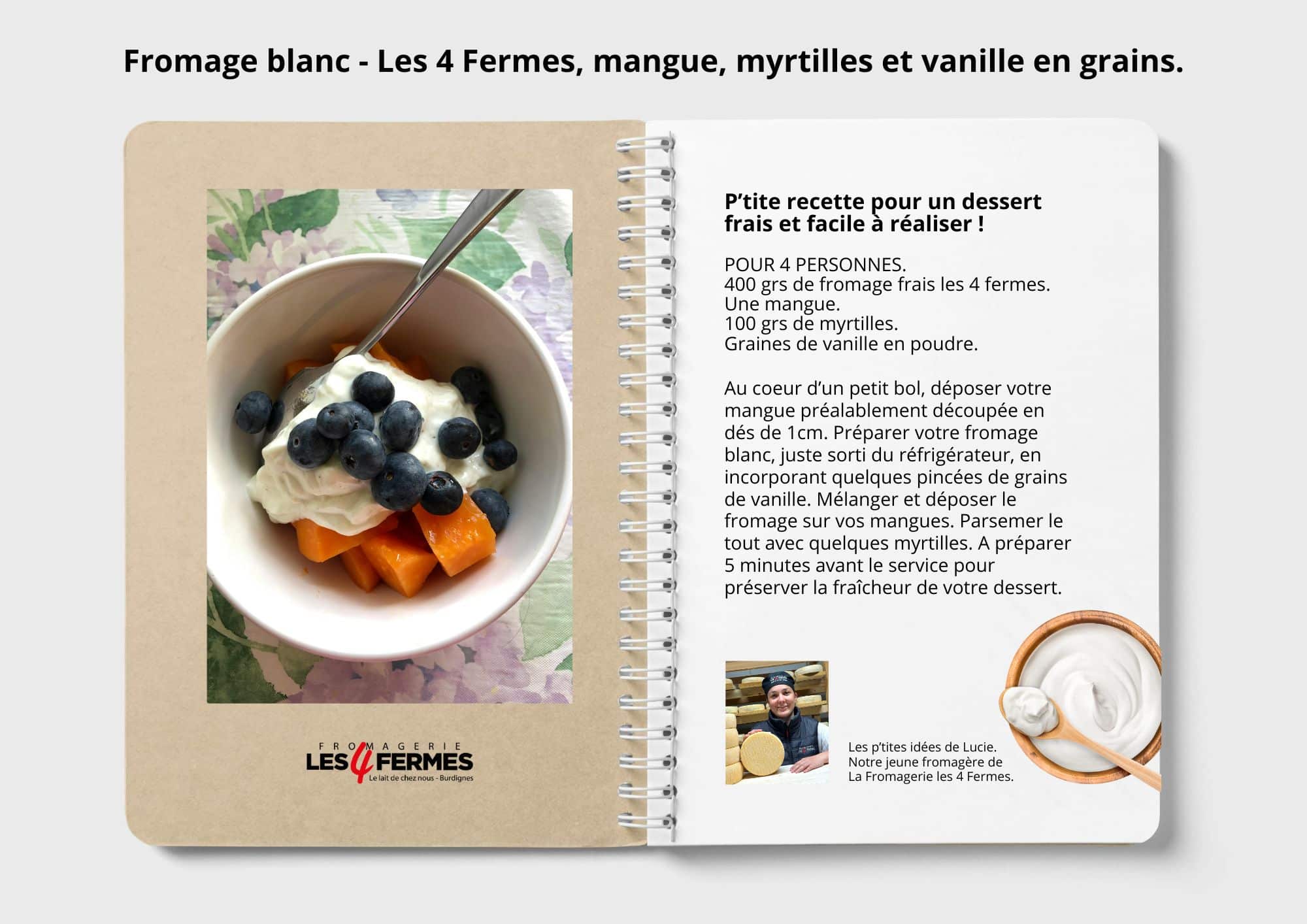 Recette Fromage blanc mangue1