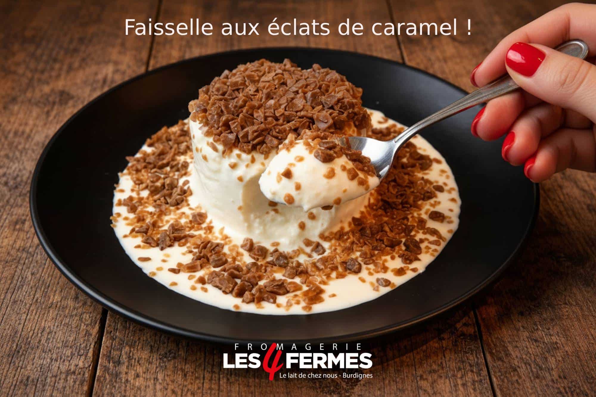 recette Faisselles aux éclats caramel