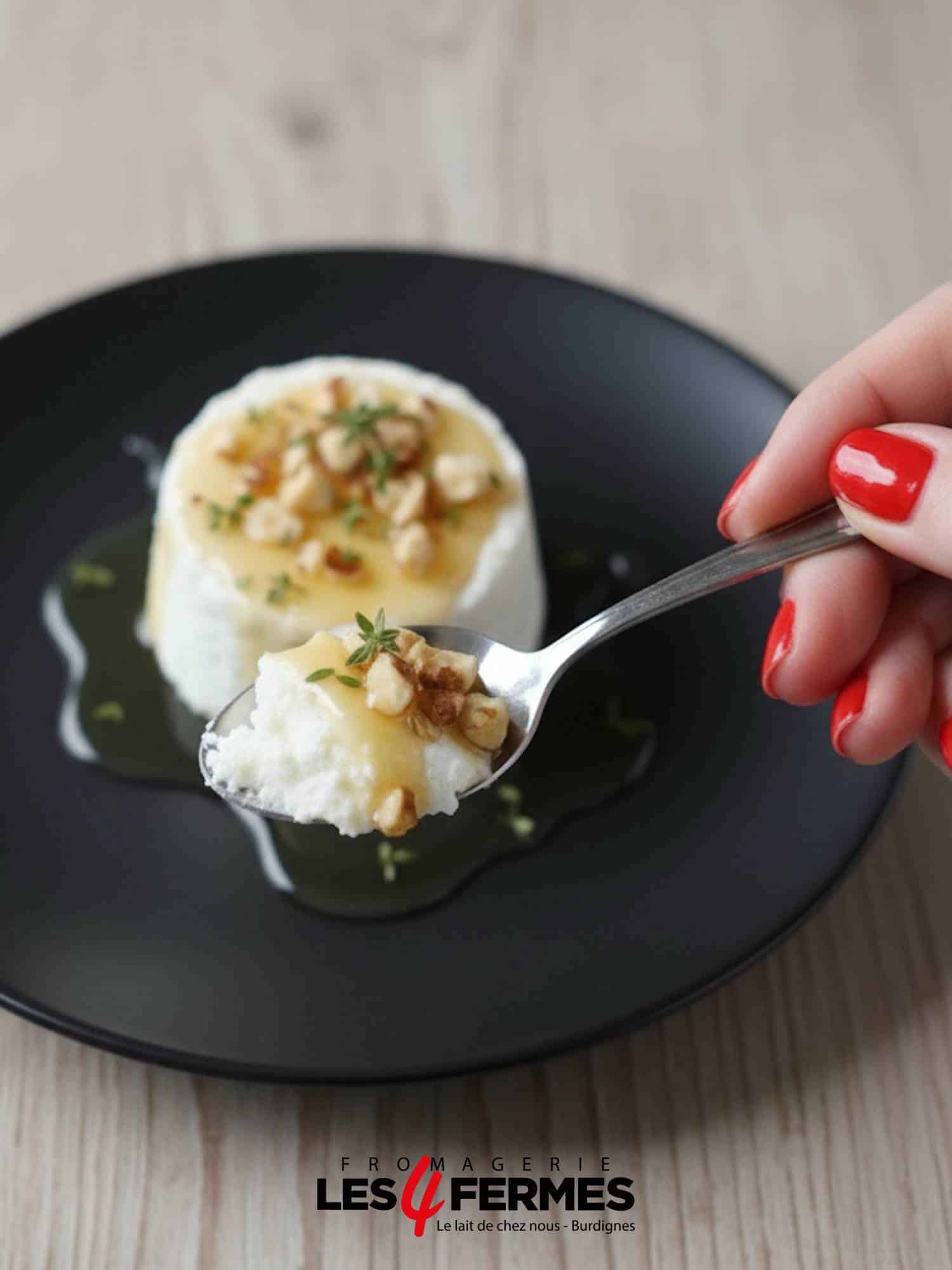 recette, faisselle noisettes et miel