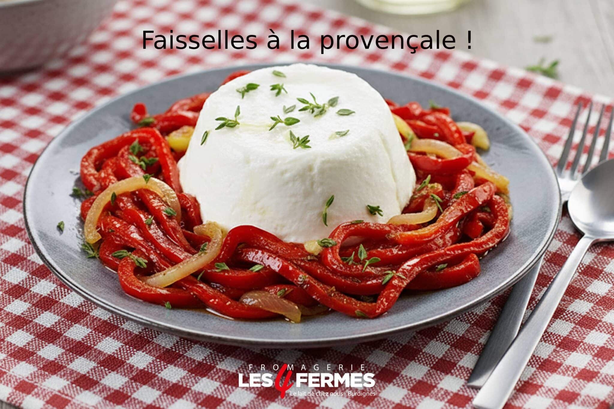 Envie d’une entrée fraîche et savoureuse mettant en valeur les faisselles de la fromagerie Les 4 Fermes ? Cette recette associe la douceur du fromage à une compotée de poivrons délicatement parfumée