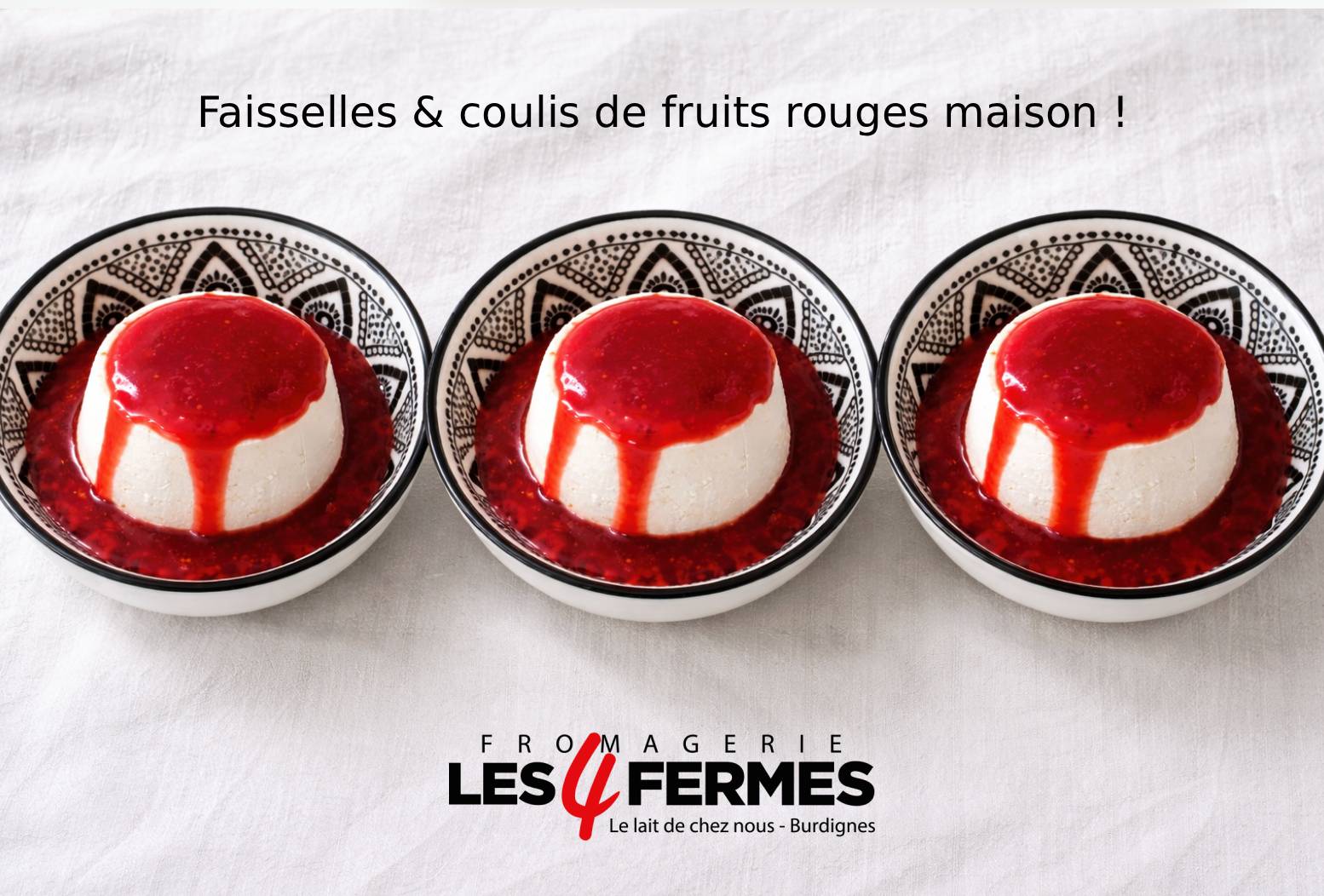 Faisselles & coulis de fruits rouges maison