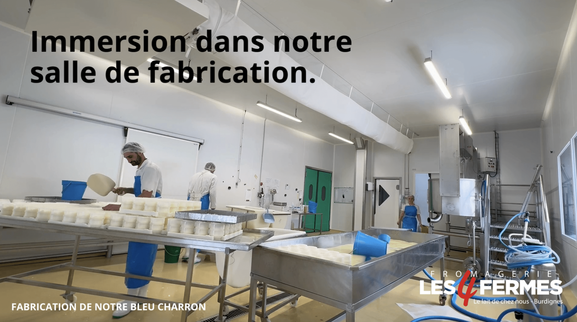 notre couloir de visite à la fromagerie les 4 fermes à Burdignes