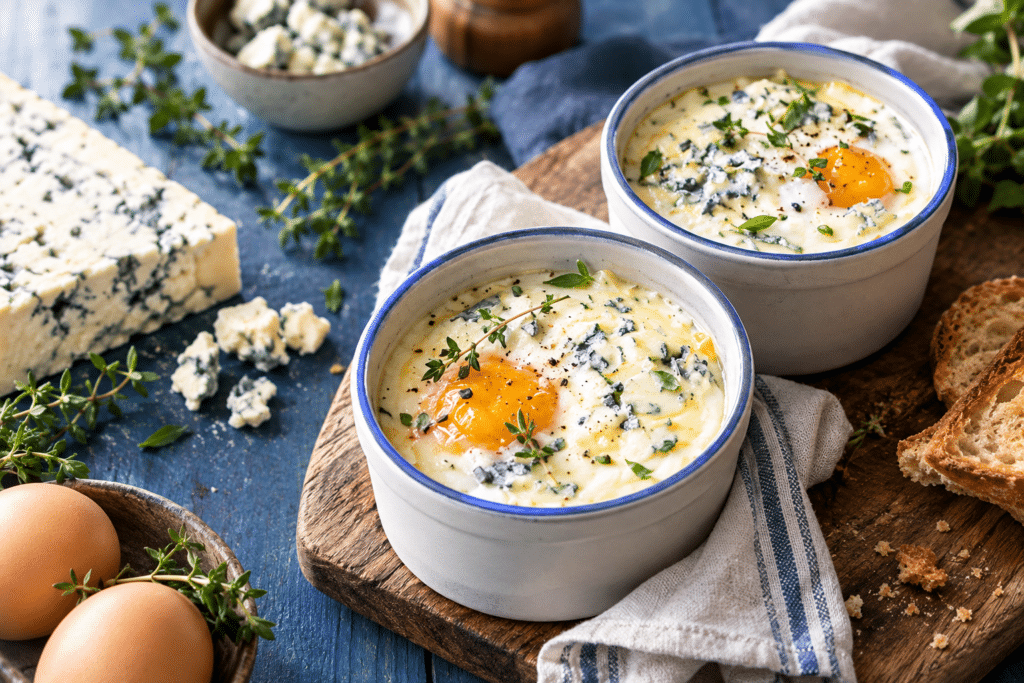 Œufs cocotte au Bleu Sapin du Pilat
