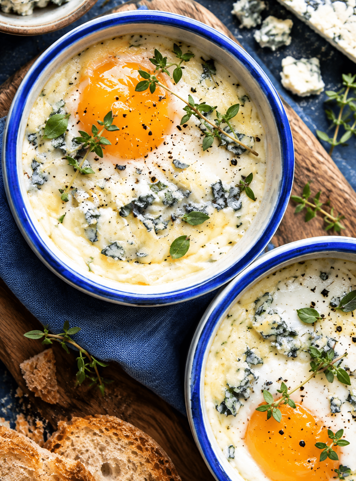 oeufs cocotte au Bleu Sapin